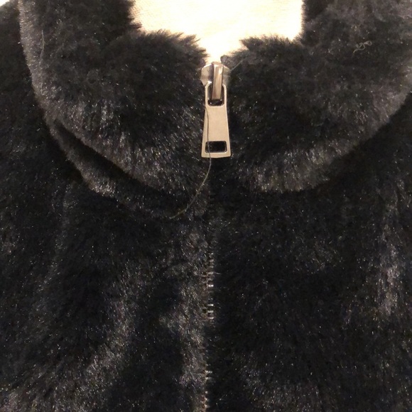 Cynthia Rowley black faux fur bomber jacket L super soft and mint condition - Picture 2 of 13